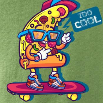 Pizza slice with skateboard