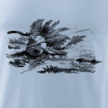 Kreslený prut opřený o kámen