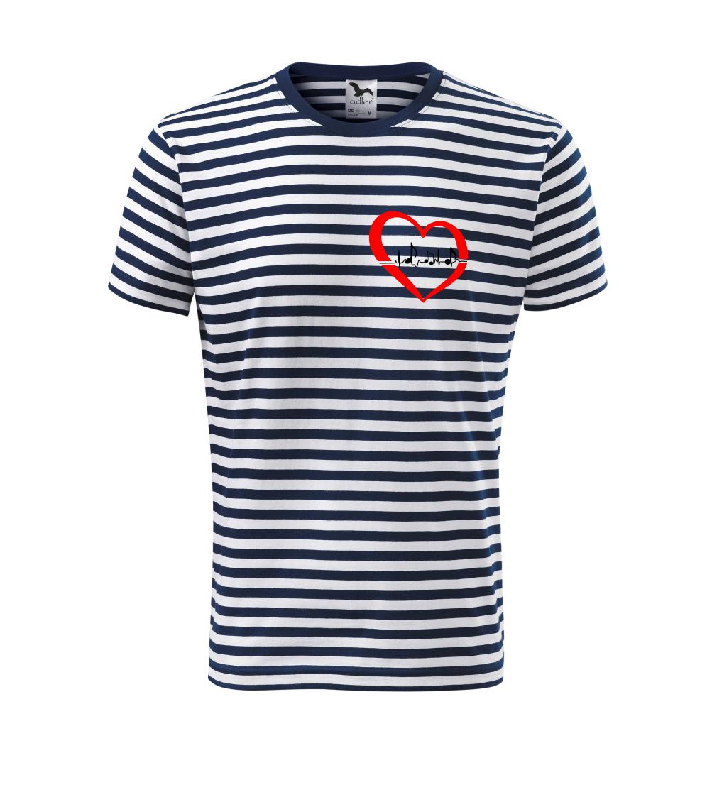 Moje srdce bije pro hudbu - srdce malé - Unisex triko na vodu