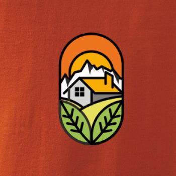 Chalupa při západu slunce