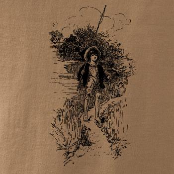 Kreslený kluk s prutem