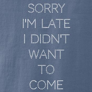 Sorry I am late i didn't want to come