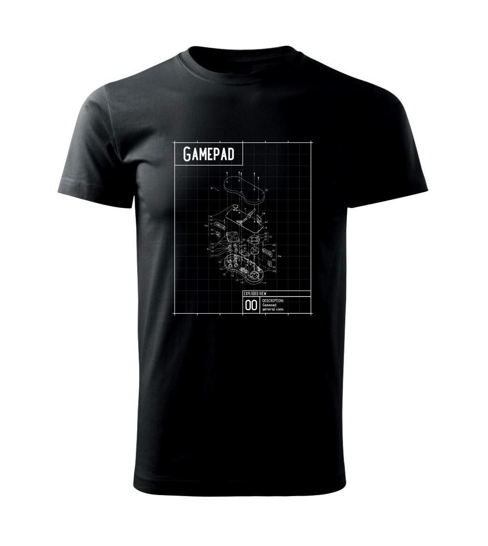 Nákres Gamepad rozebraný - Triko Basic Extra velké