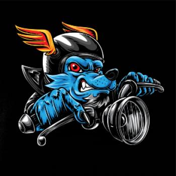 Motorkář vlk Motorkář vlk