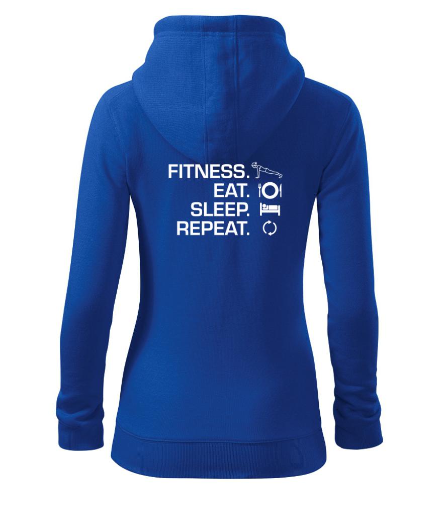 Fitness Eat Sleep Repeat - Dámská mikina trendy zipper s kapucí