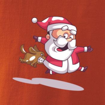 Santa se zakousnutým psem