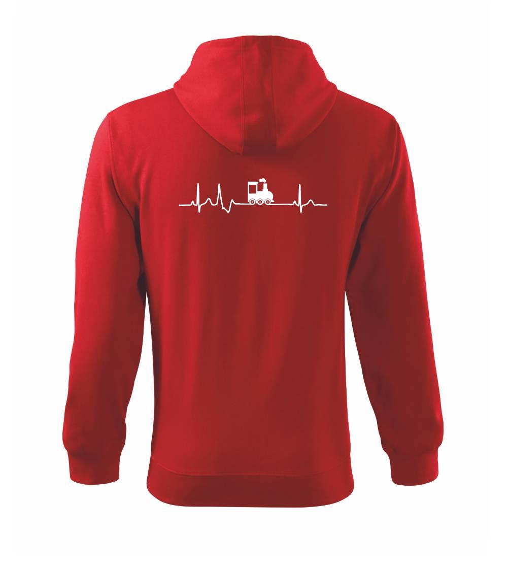 Ekg lokomotiva - Mikina s kapucí na zip trendy zipper
