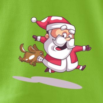 Santa se zakousnutým psem