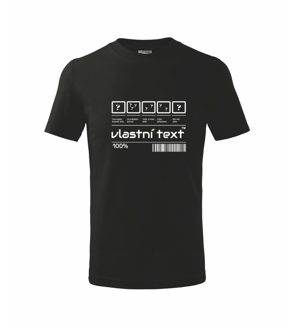 Čárový kód - Vlastní text Čárový kód - Vlastní text