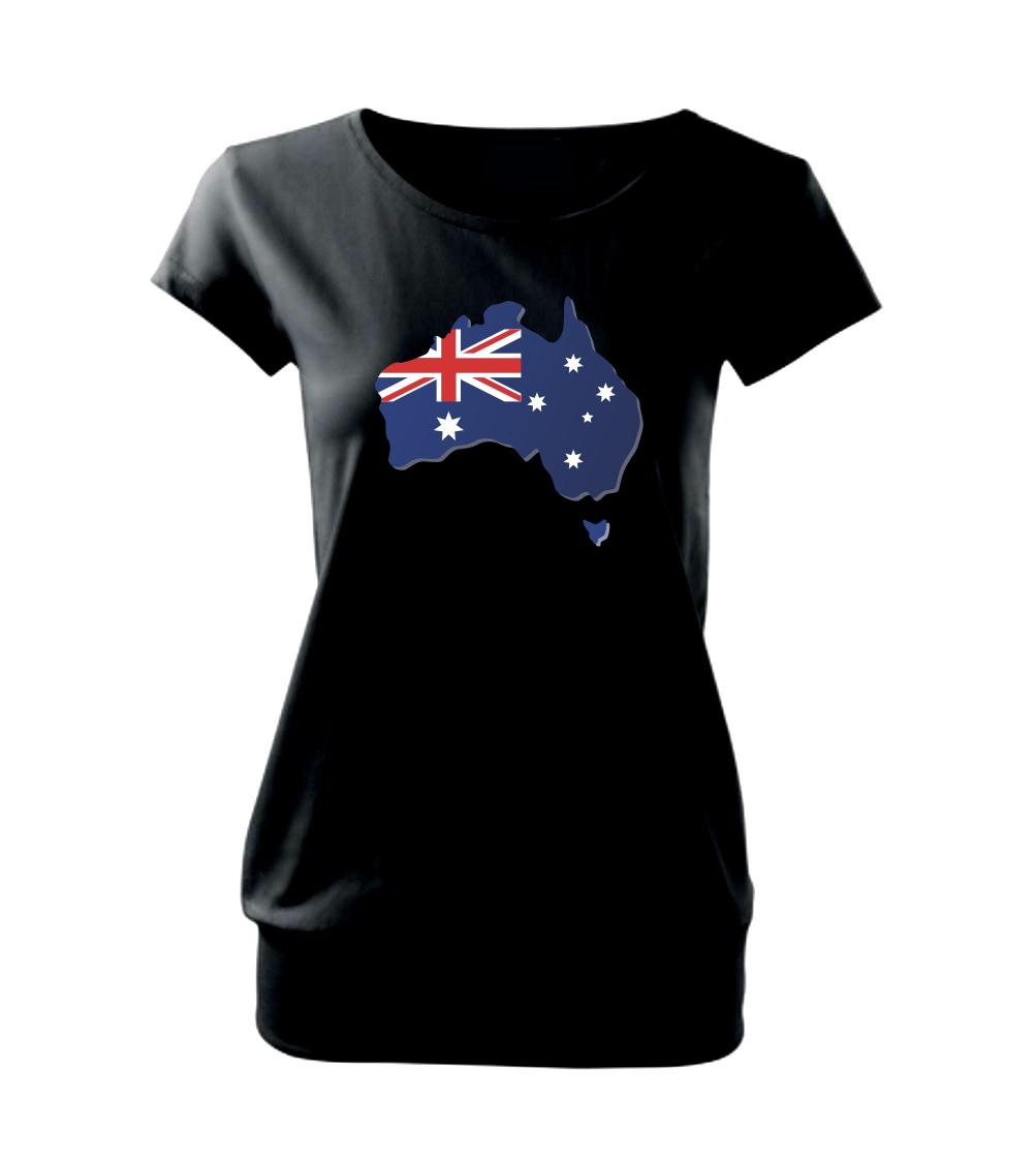 Austrálie - vlajka mapa - Volné triko city