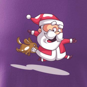 Santa se zakousnutým psem