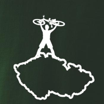 Mapa ČR - cyklista na prsou Mapa ČR - cyklista na prsou