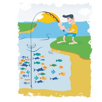 Rybář který má smůlu barevný