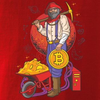 Horník těží bitcoiny