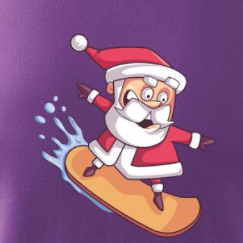 Santa jezdící na snowboardu