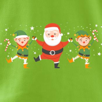 Tancující Santa a dva skřítci