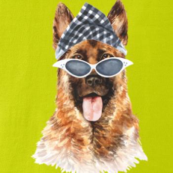 German shepherd se šátkem