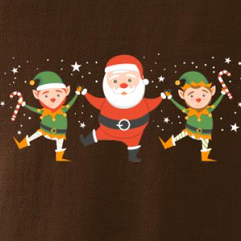 Tancující Santa a dva skřítci