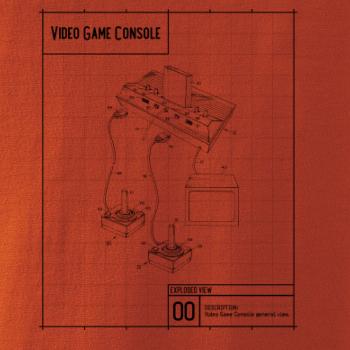 Nákres video game console s joystickem