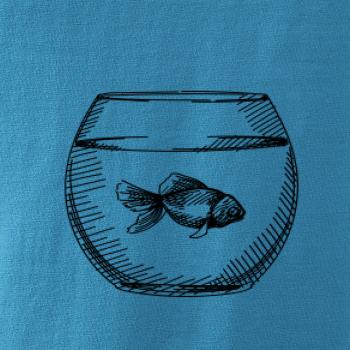 Tužkou kreslená rybička v akváriu