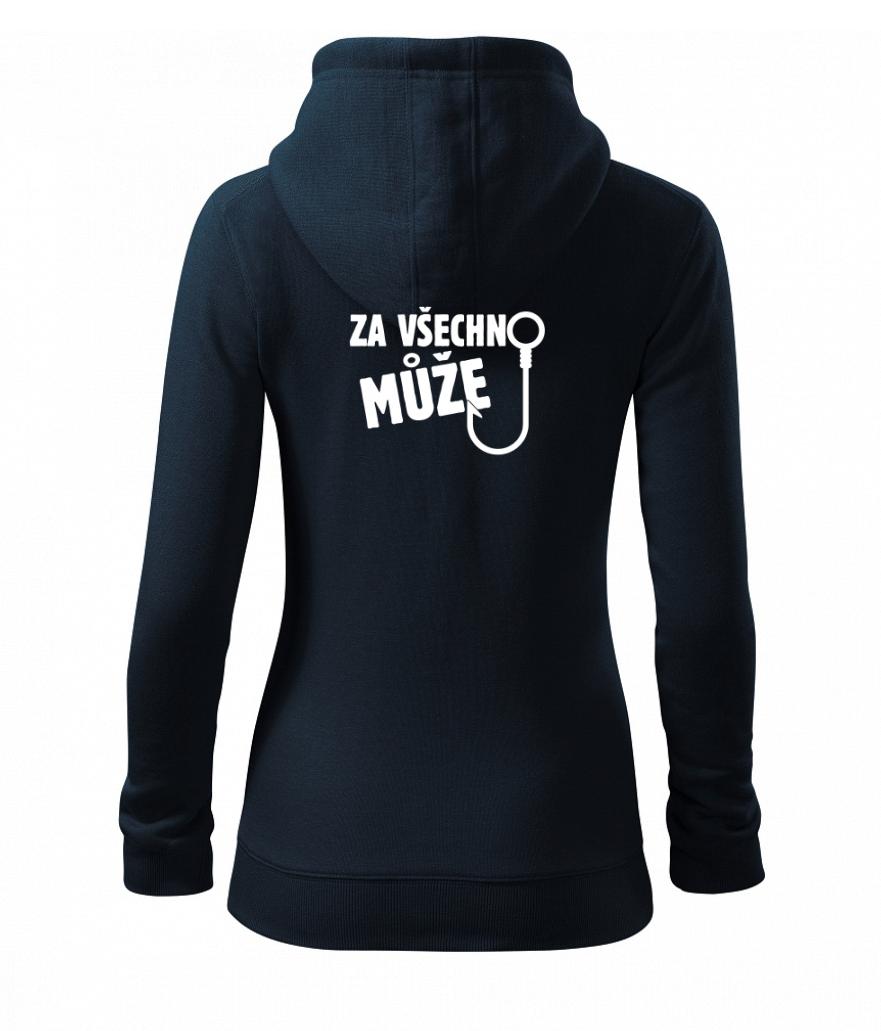 Za všechno může háček - vlastní jméno na zádech - Dámská mikina trendy zipper s kapucí