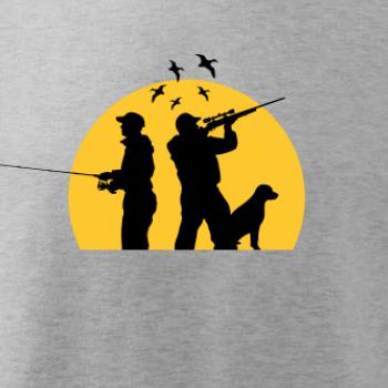 Lovec při západu slunce