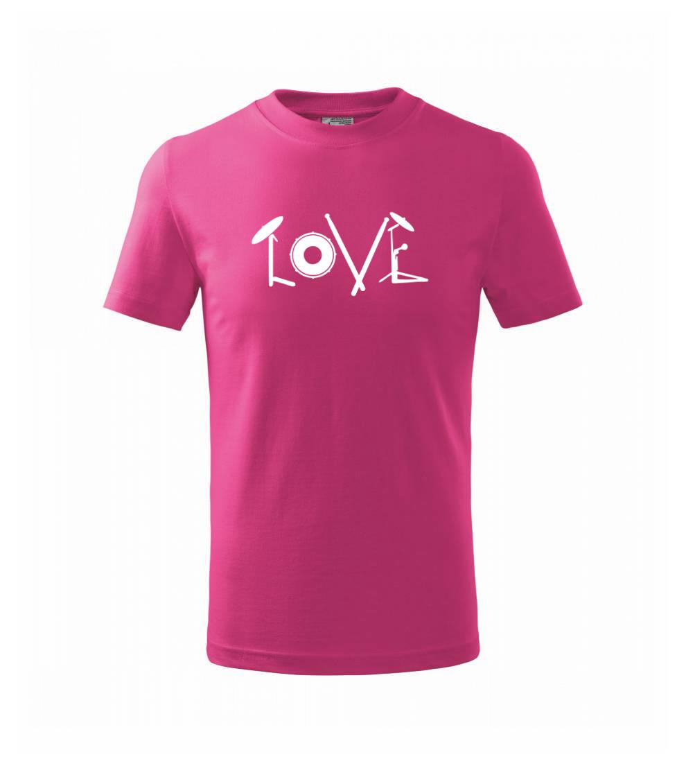 Love bubeník nápis