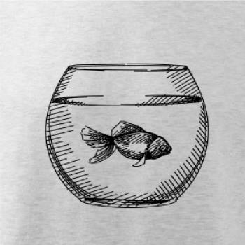 Tužkou kreslená rybička v akváriu