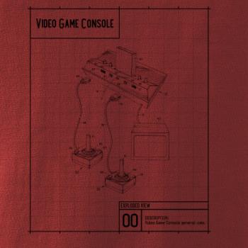 Nákres video game console s joystickem