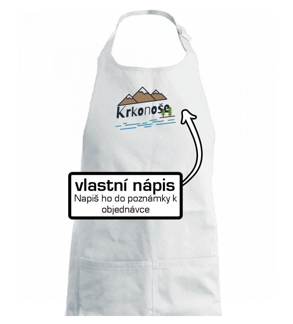 Kreslené hory - vlastní nápis - Zástěra na vaření