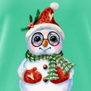 Sněhulák kreslený s brýlemi