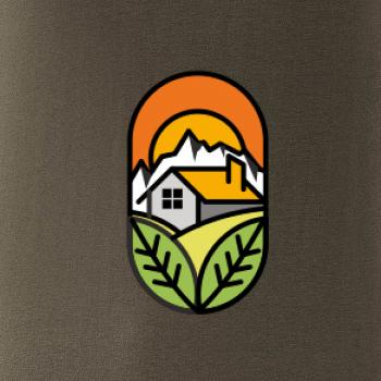 Chalupa při západu slunce