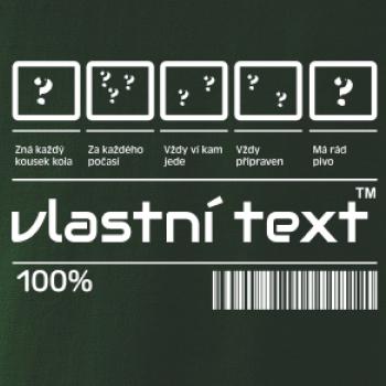 Čárový kód - Vlastní text Čárový kód - Vlastní text
