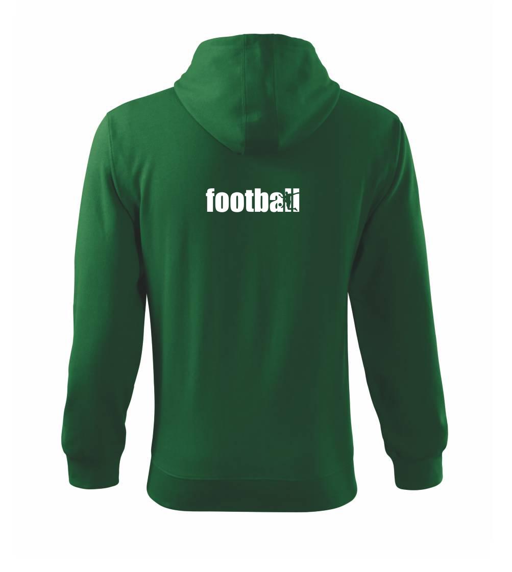 Football nápis - Mikina s kapucí na zip trendy zipper