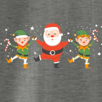 Tancující Santa a dva skřítci