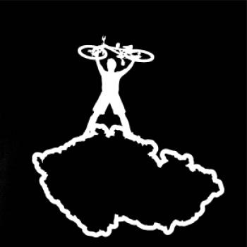 Mapa ČR - cyklista na prsou Mapa ČR - cyklista na prsou