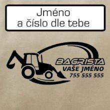 Traktorbagr - vlastní nápis a číslo