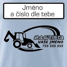 Traktorbagr - vlastní nápis a číslo