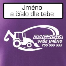 Traktorbagr - vlastní nápis a číslo