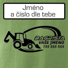 Traktorbagr - vlastní nápis a číslo