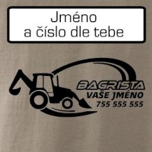 Traktorbagr - vlastní nápis a číslo