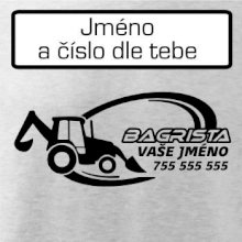 Traktorbagr - vlastní nápis a číslo