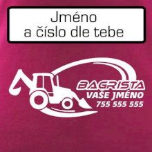 Traktorbagr - vlastní nápis a číslo