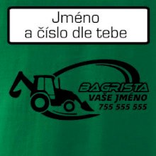 Traktorbagr - vlastní nápis a číslo