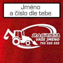 Traktorbagr - vlastní nápis a číslo