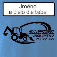 Traktorbagr - vlastní nápis a číslo