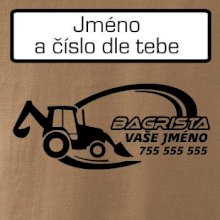Traktorbagr - vlastní nápis a číslo