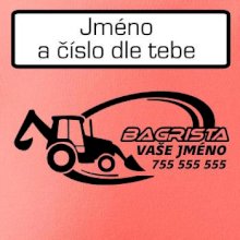 Traktorbagr - vlastní nápis a číslo