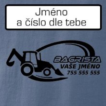 Traktorbagr - vlastní nápis a číslo