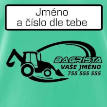 Traktorbagr - vlastní nápis a číslo